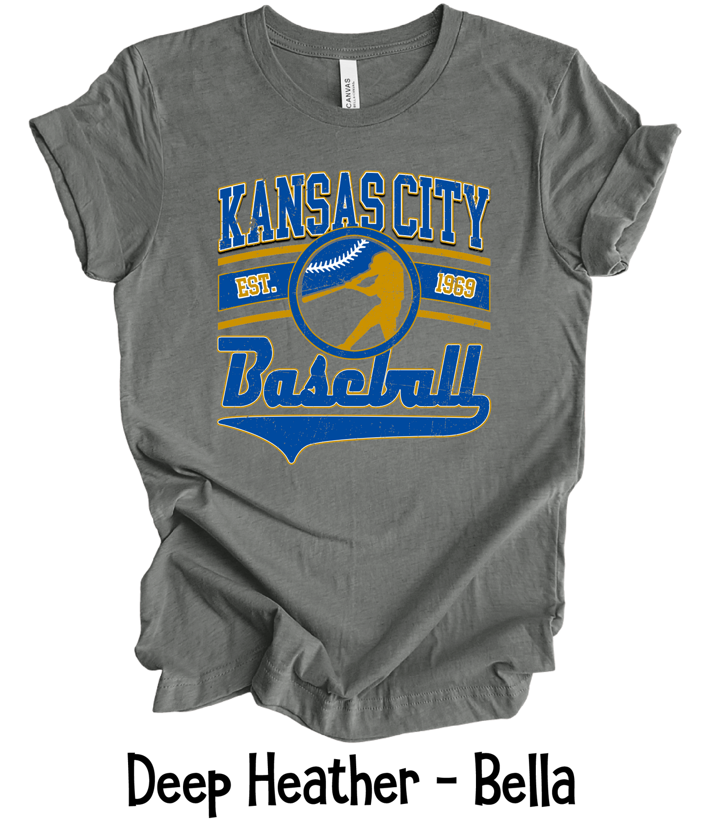 KC Baseball Player Hit - 4 Color Option