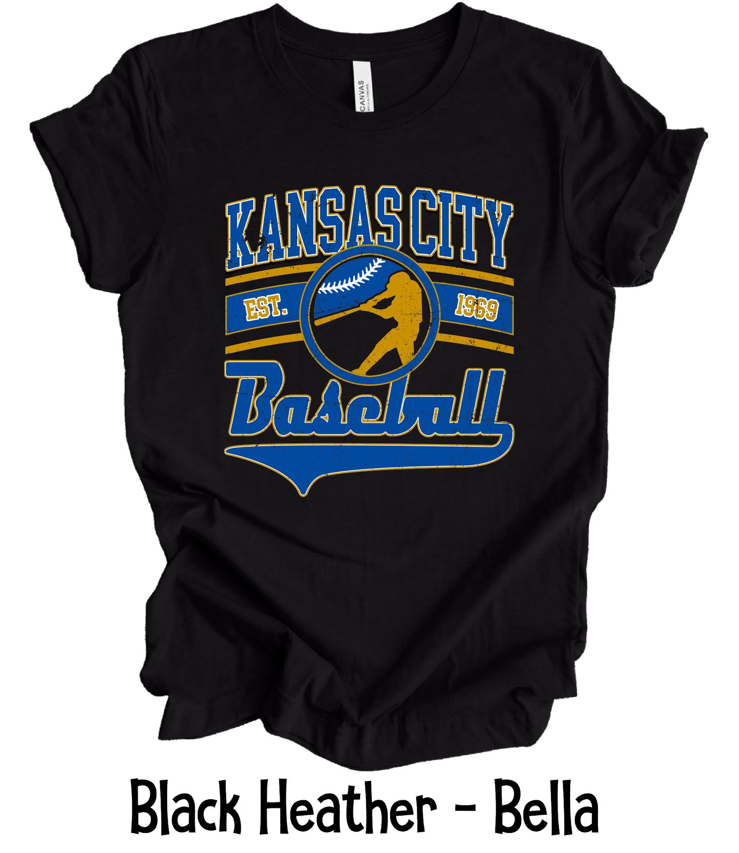 KC Baseball Player Hit - 4 Color Option