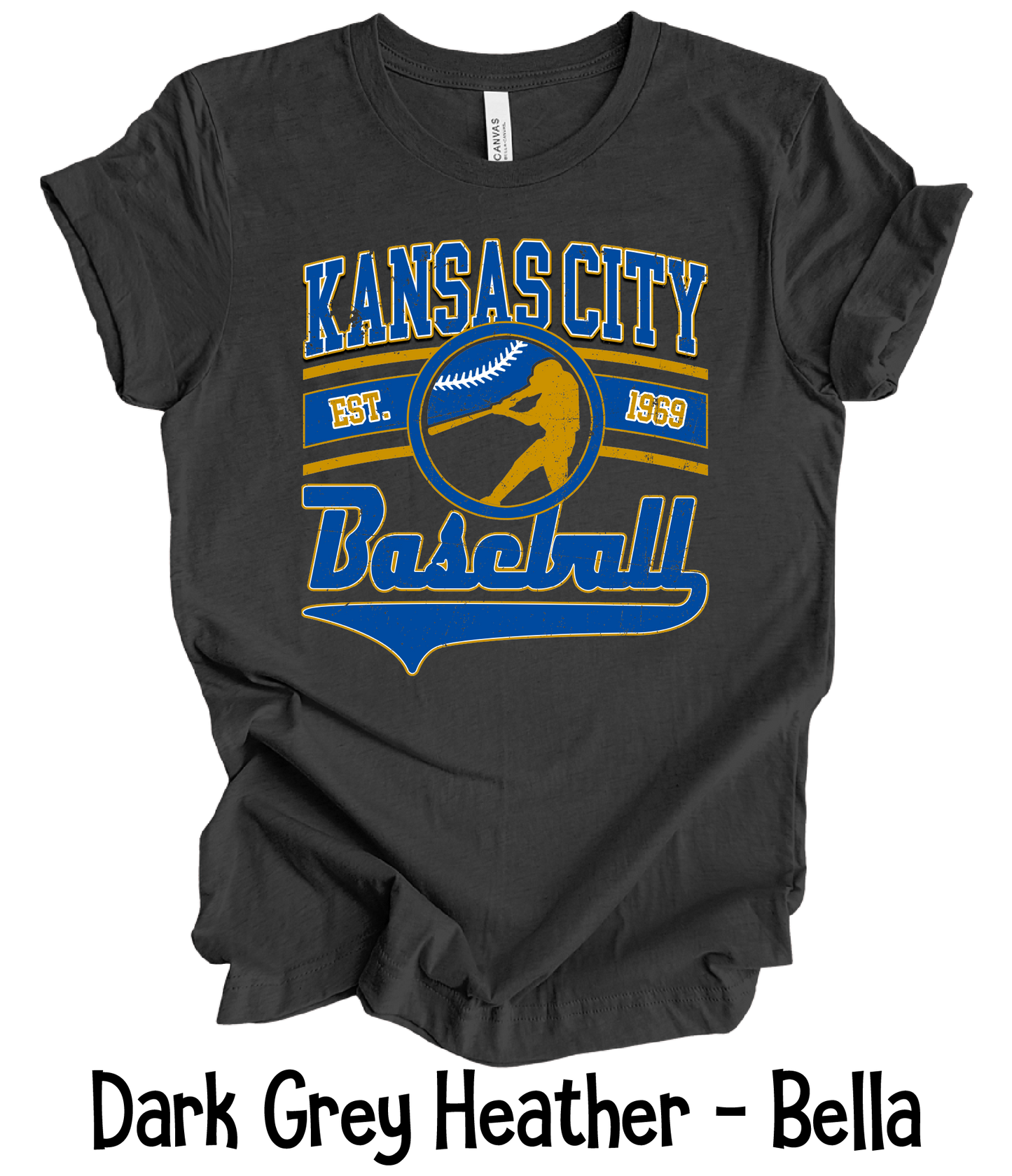 KC Baseball Player Hit - 4 Color Option