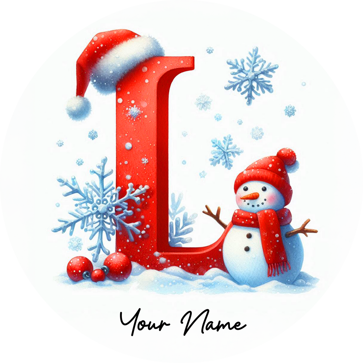 Snowman Initial Ornaments - Customized