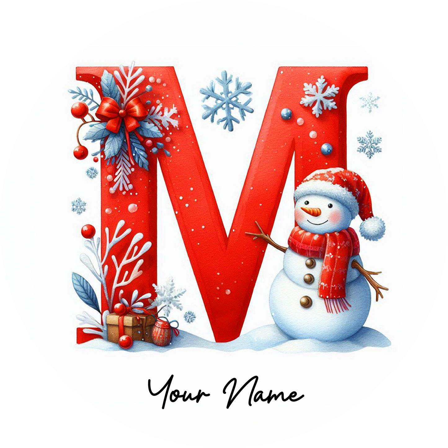 Snowman Initial Ornaments - Customized