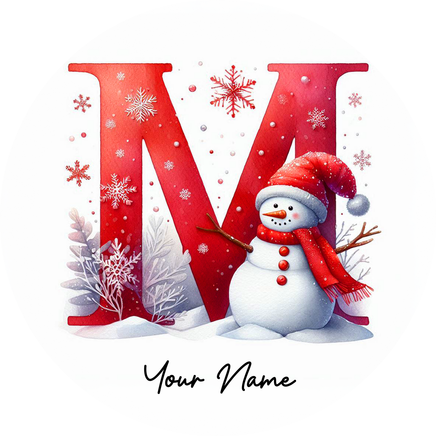 Snowman Initial Ornaments - Customized