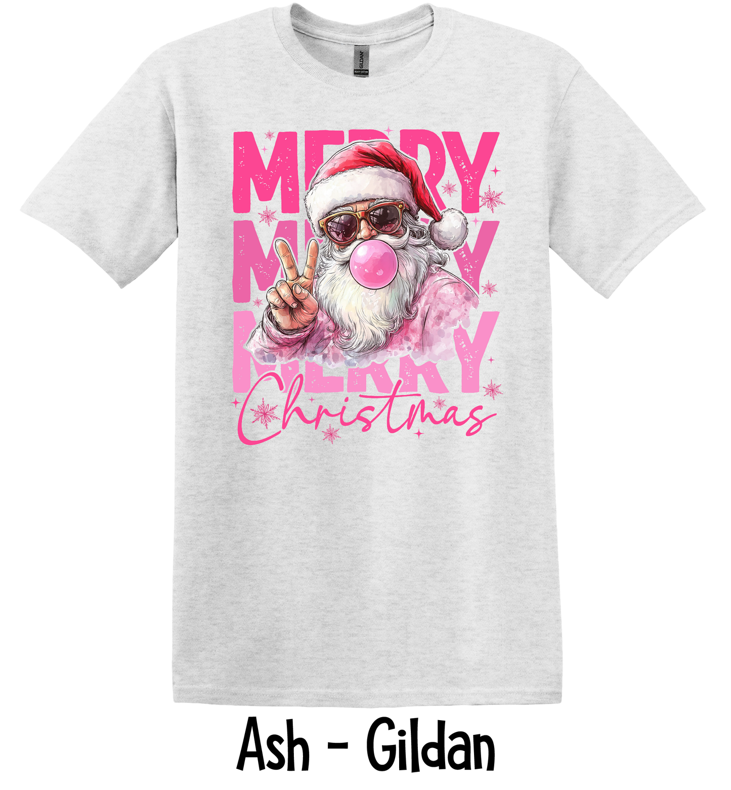 Merry Christmas Stacked Bubblegum Santa - 3 Color Options