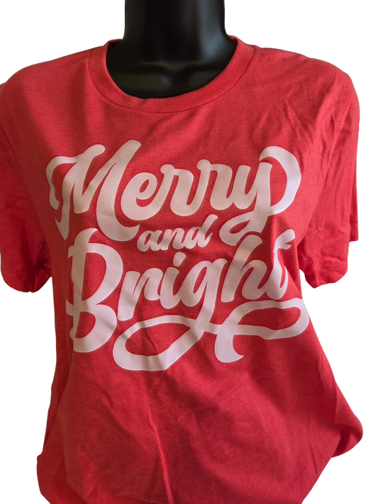 Merry and Bright Heather Red T-Shirt