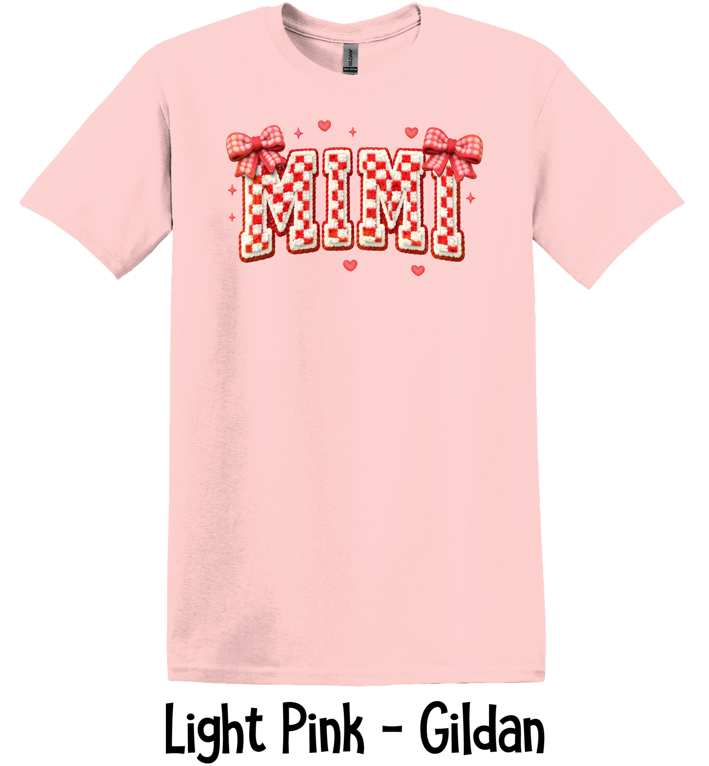 Checkered Red & White Title - NO NAMES - Light Pink Color