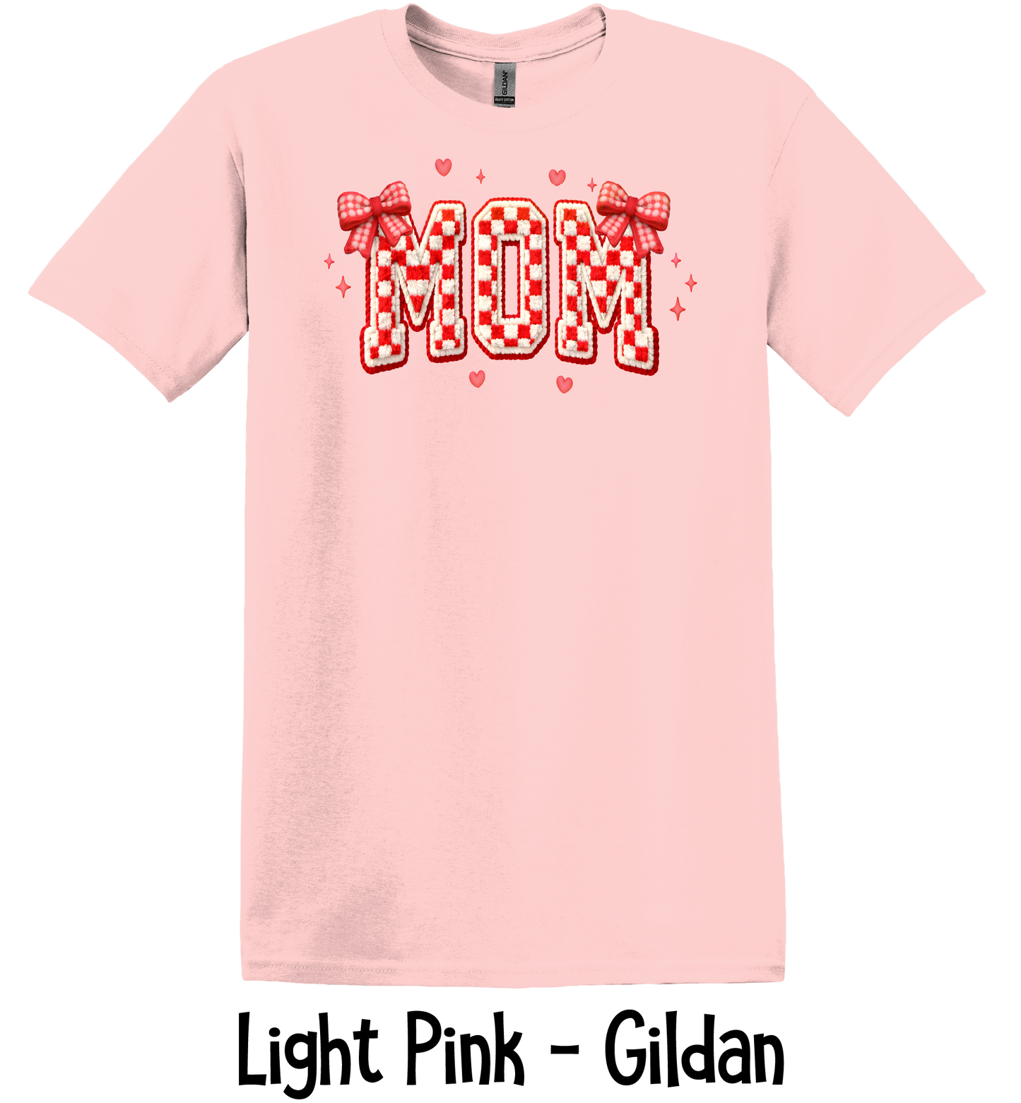 Checkered Red & White Title - NO NAMES - Light Pink Color