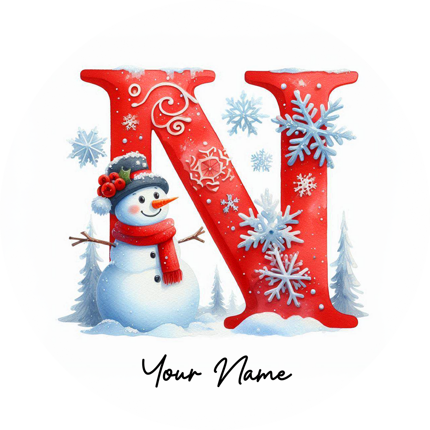 Snowman Initial Ornaments - Customized