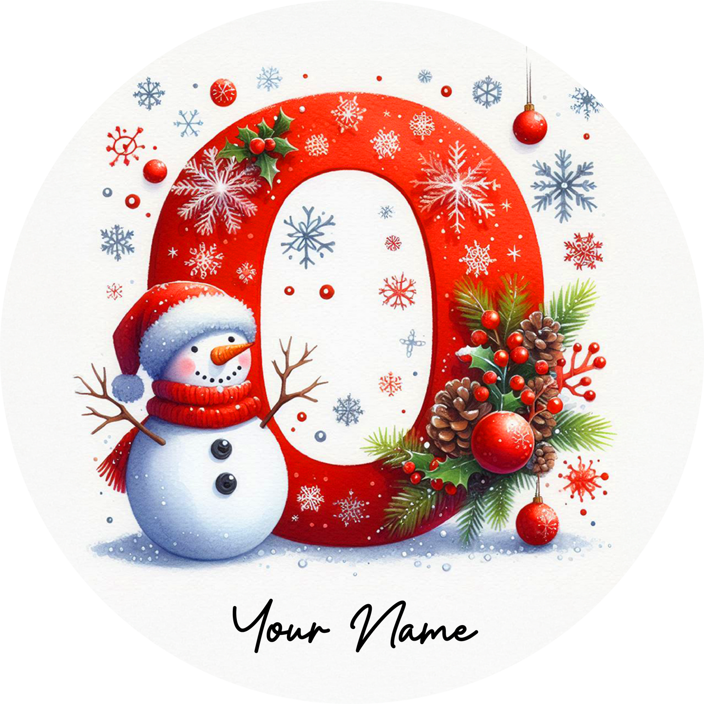 Snowman Initial Ornaments - Customized
