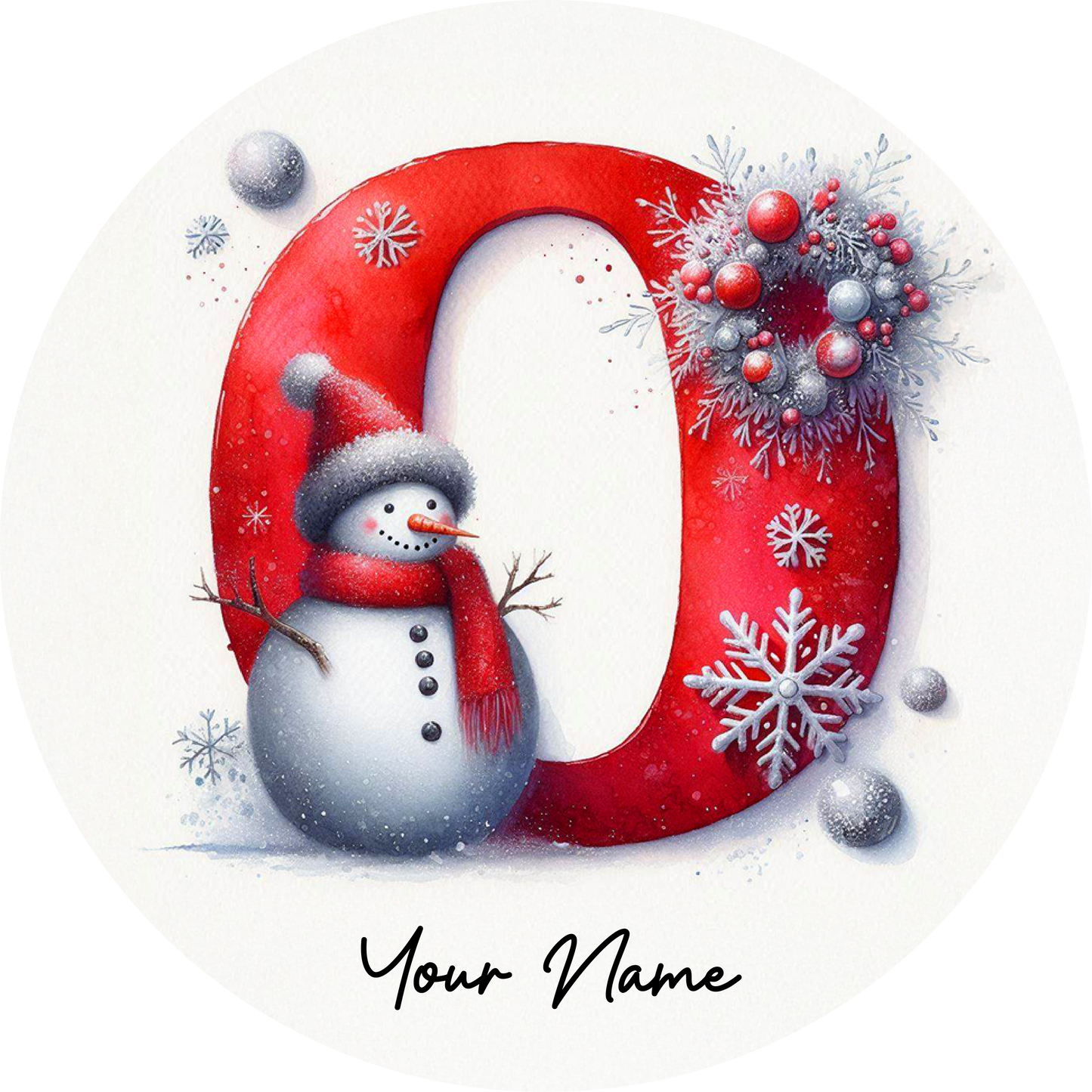 Snowman Initial Ornaments - Customized