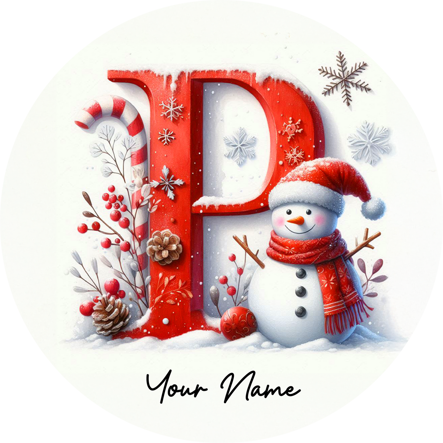 Snowman Initial Ornaments - Customized