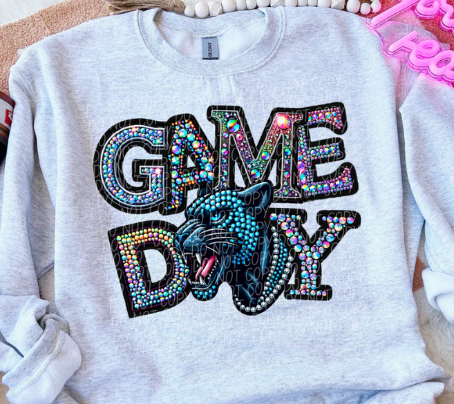 Faux Bling Game Day Mascot (Panthers) - Youth & Toddler Sizes