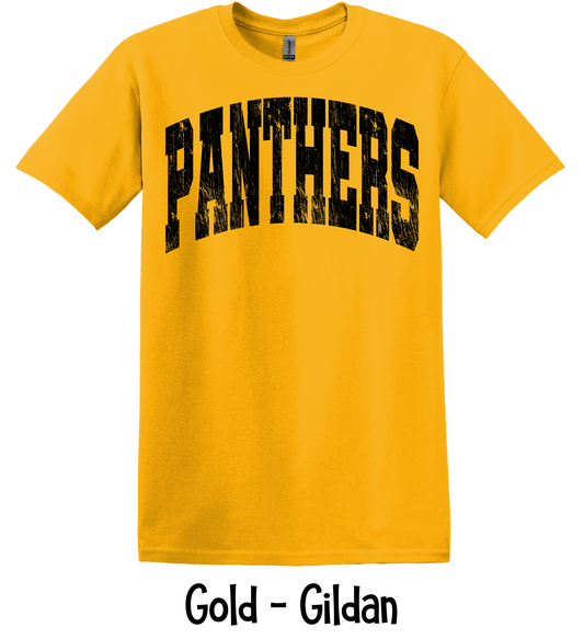 Panthers Distressed - Oversized - 3 Color Options - Black Lettering