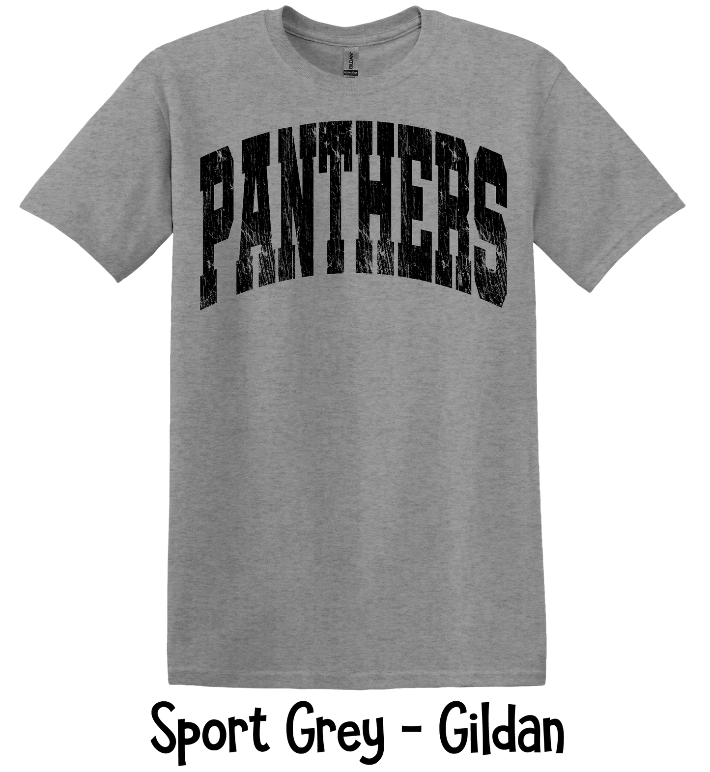 Panthers Distressed - Oversized - 3 Color Options - Black Lettering
