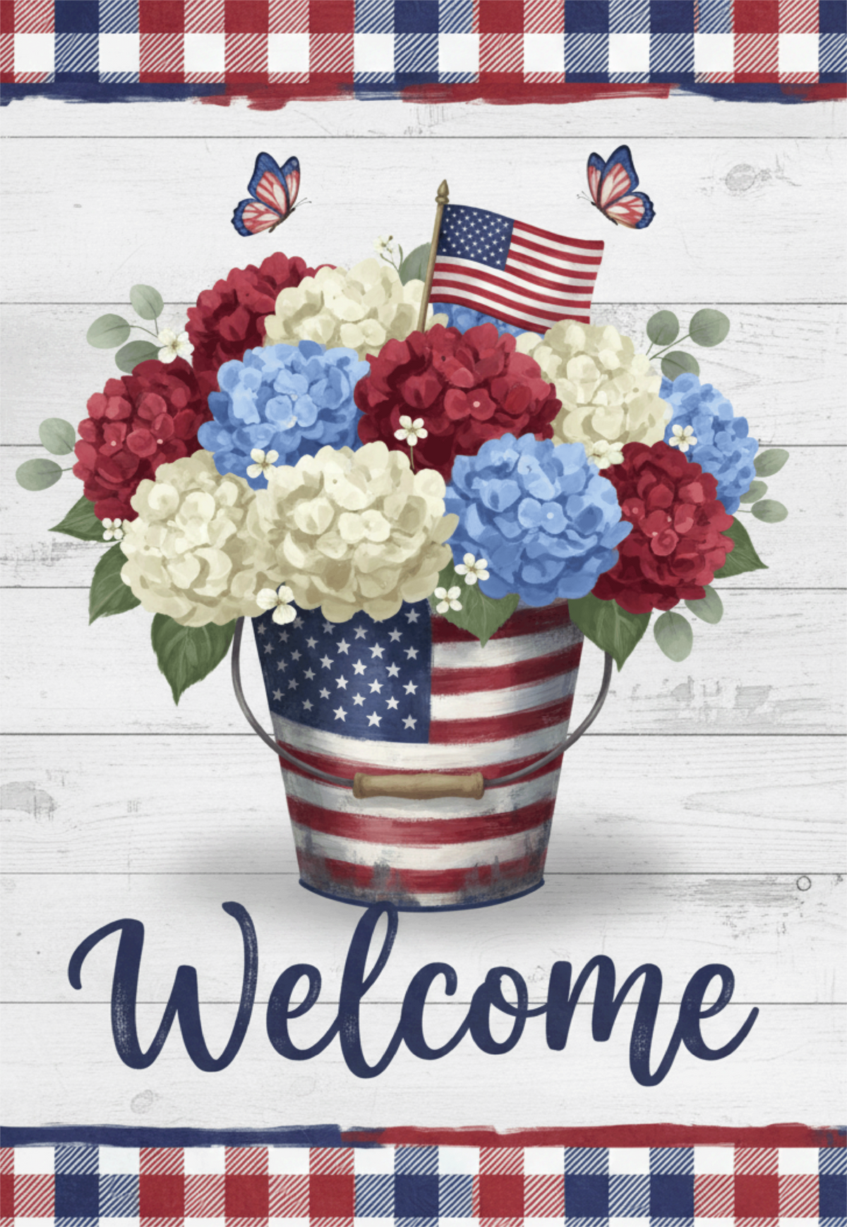 Patriotic Hydrangeas & Gingham