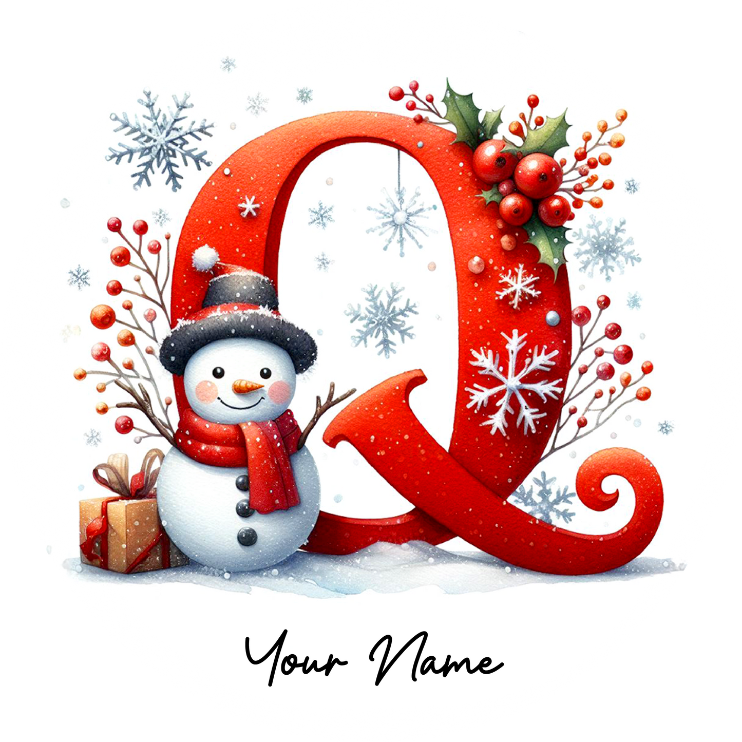 Snowman Initial Ornaments - Customized