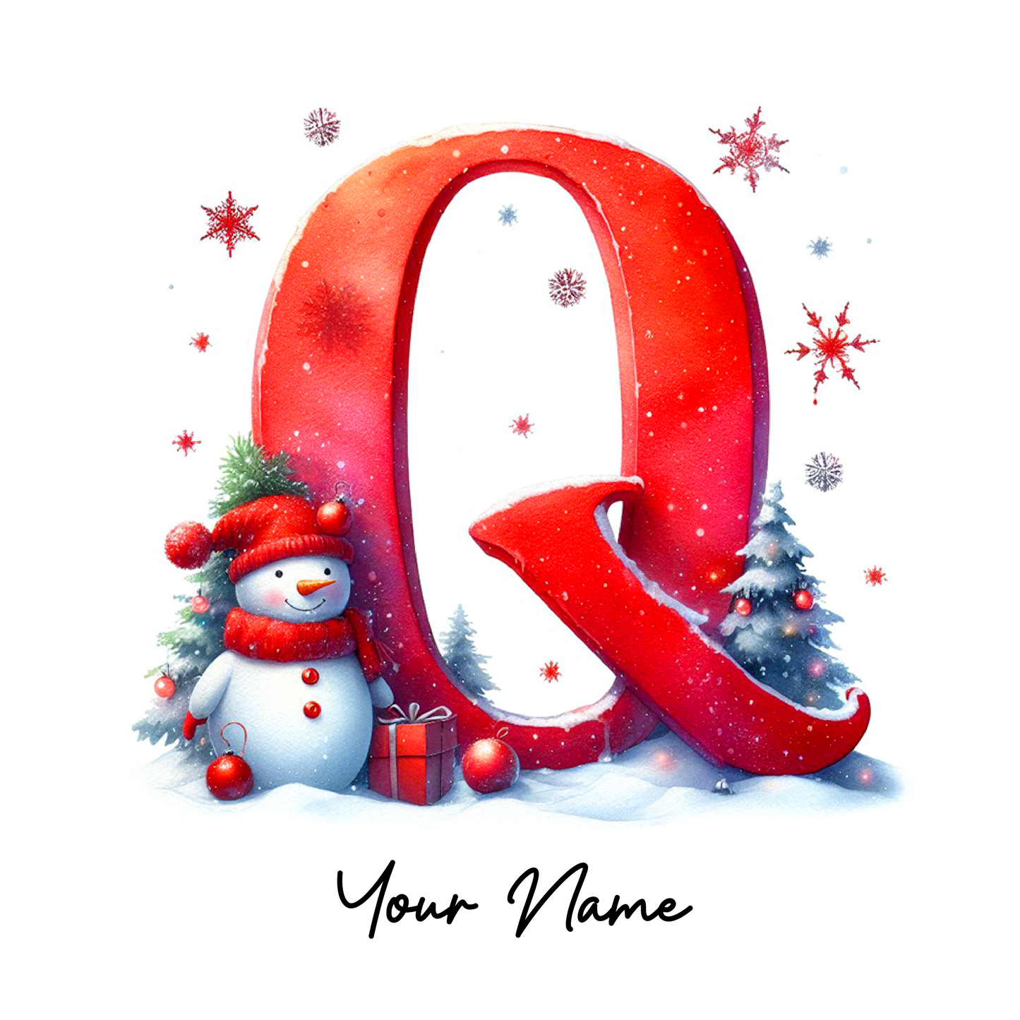 Snowman Initial Ornaments - Customized