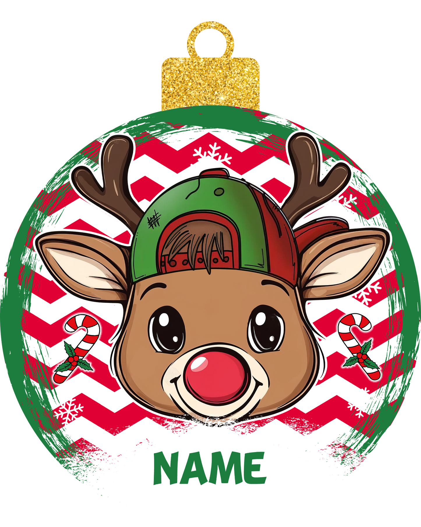 Reindeer Boy and Girl Ornament - Customized