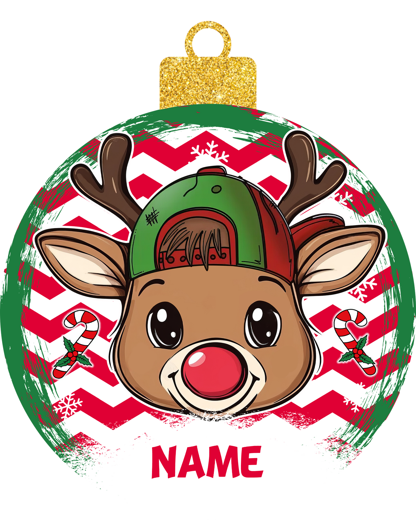 Reindeer Boy and Girl Ornament - Customized