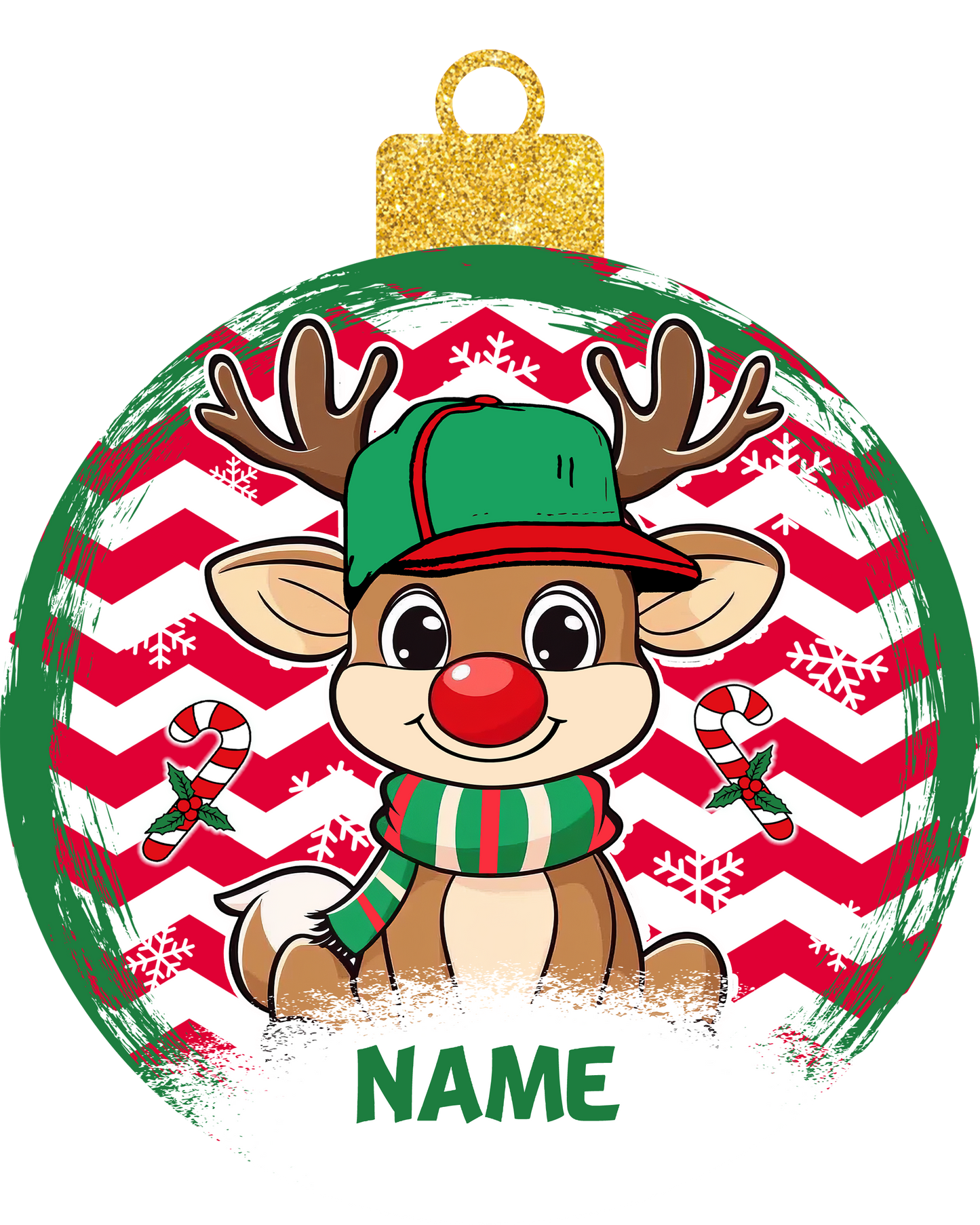 Reindeer Boy and Girl Ornament - Customized