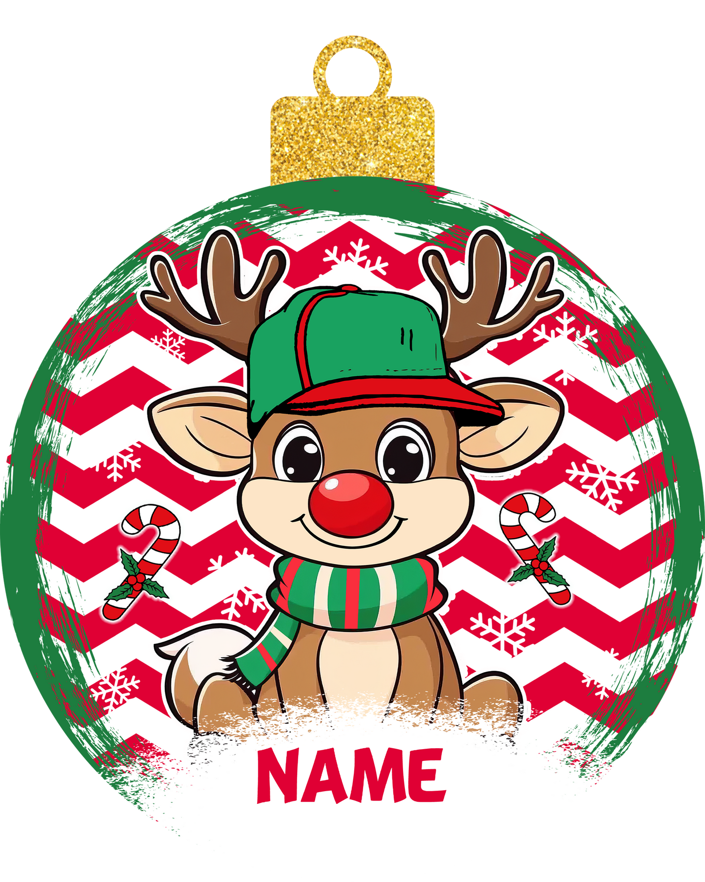 Reindeer Boy and Girl Ornament - Customized