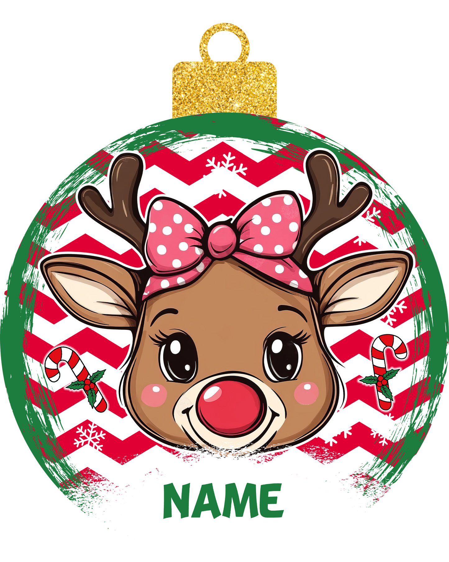 Reindeer Boy and Girl Ornament - Customized