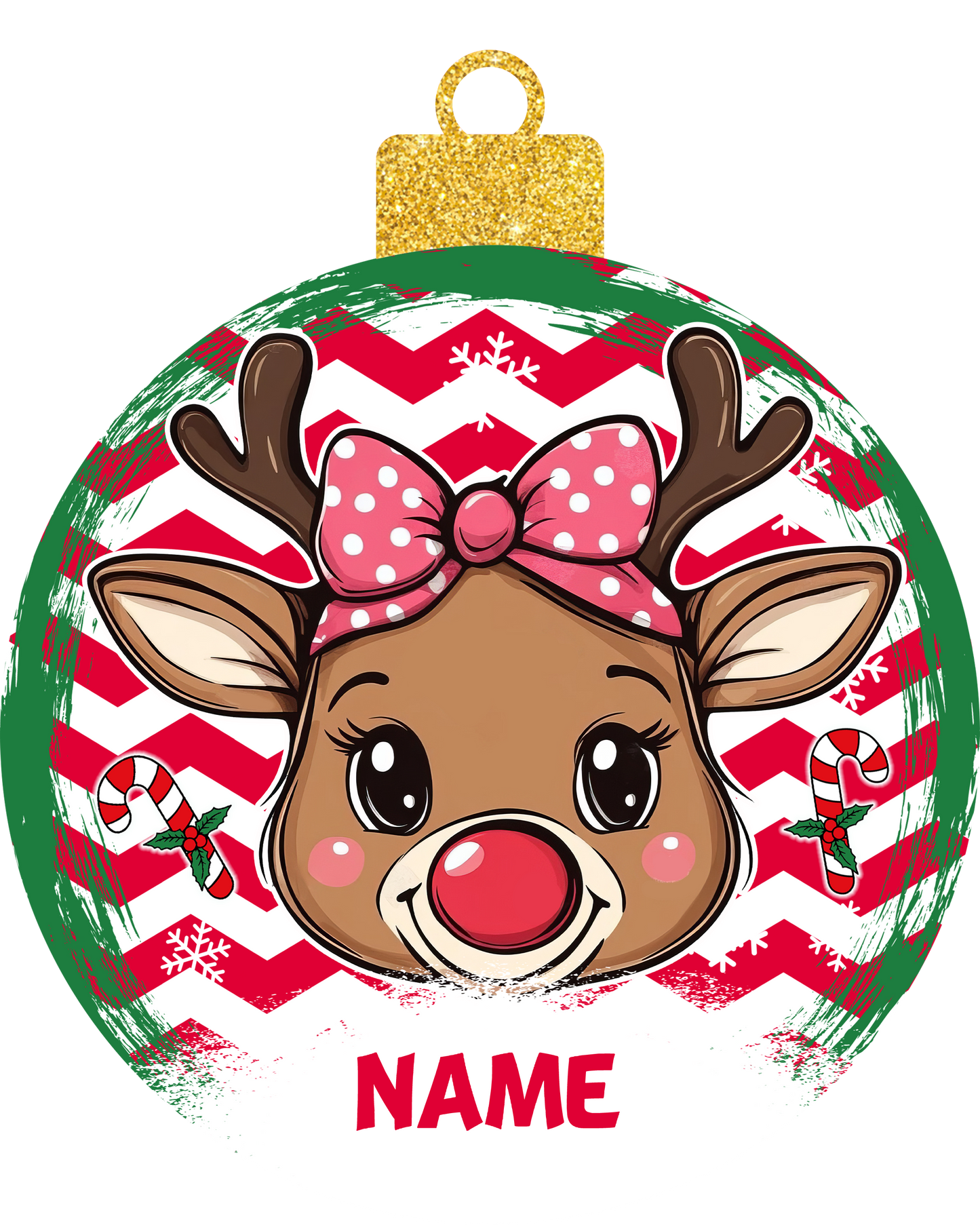 Reindeer Boy and Girl Ornament - Customized