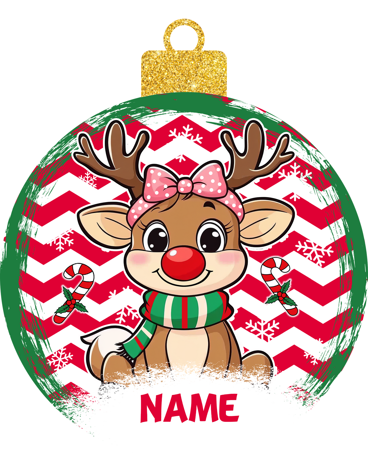 Reindeer Boy and Girl Ornament - Customized