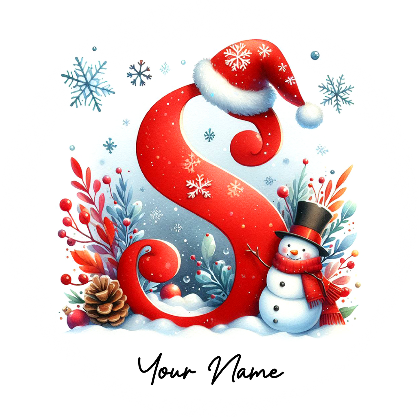 Snowman Initial Ornaments - Customized