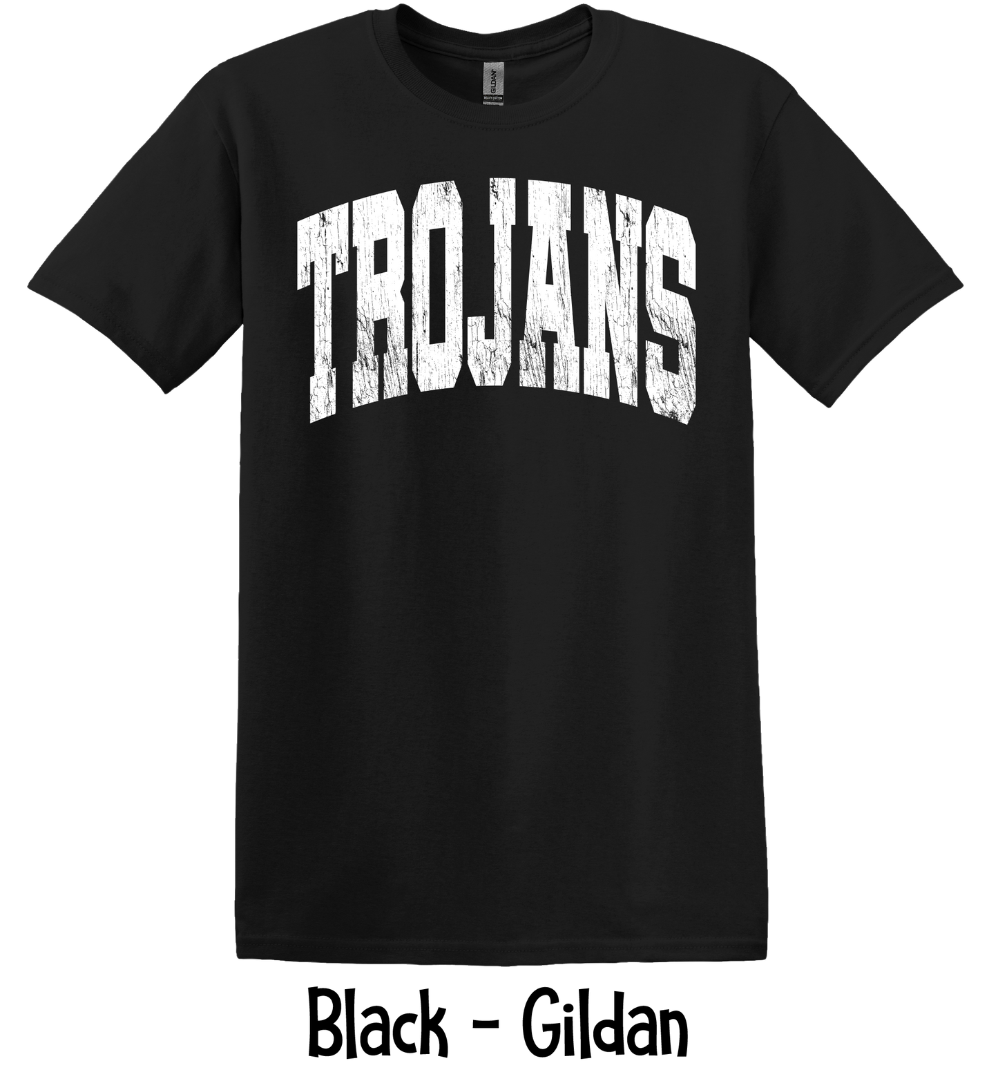 Trojans Distressed - Oversized - 4 Color Options - White Lettering