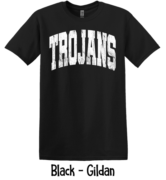 Trojans Distressed - Oversized - 4 Color Options - White Lettering