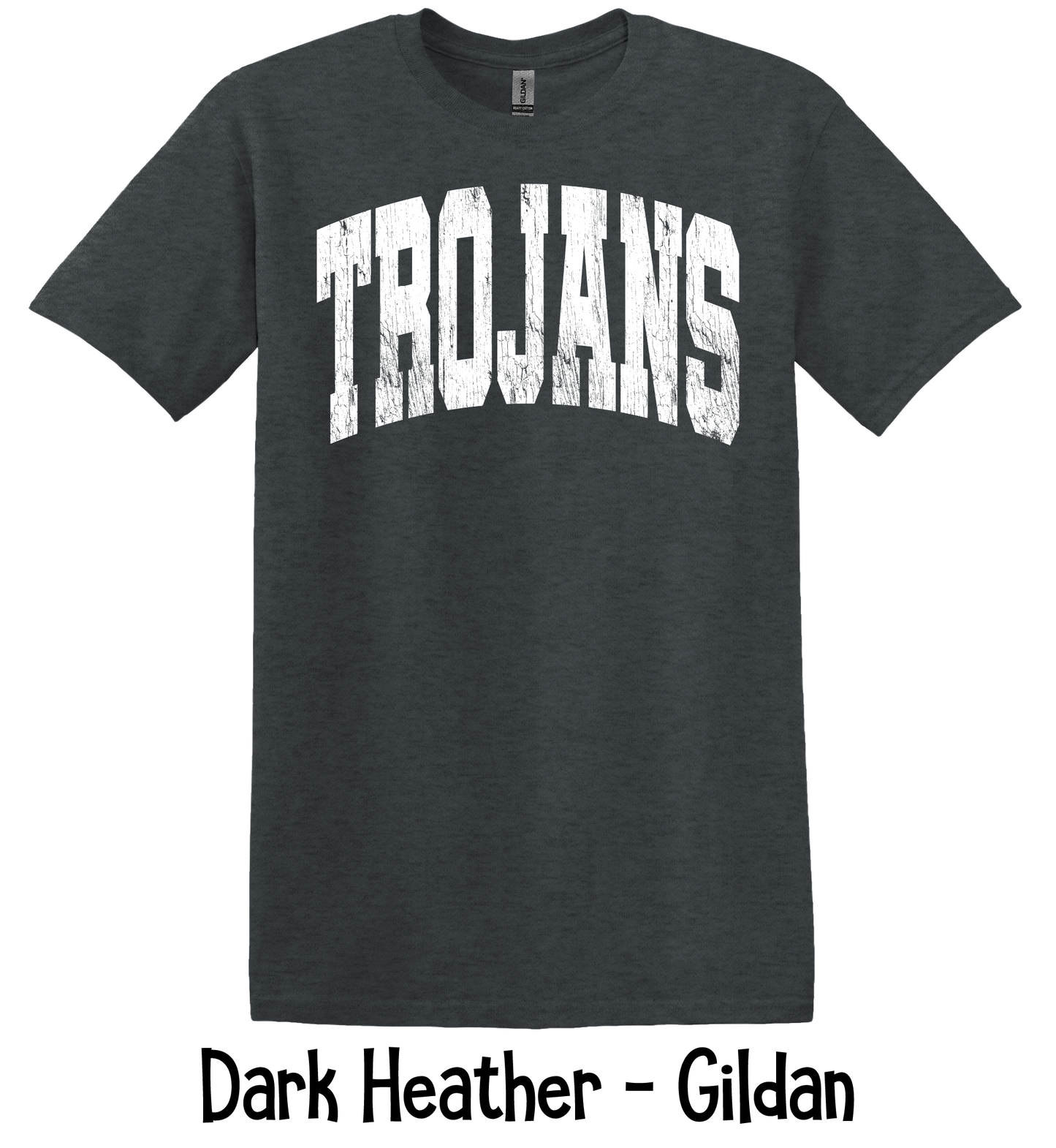 Trojans Distressed - Oversized - 4 Color Options - White Lettering