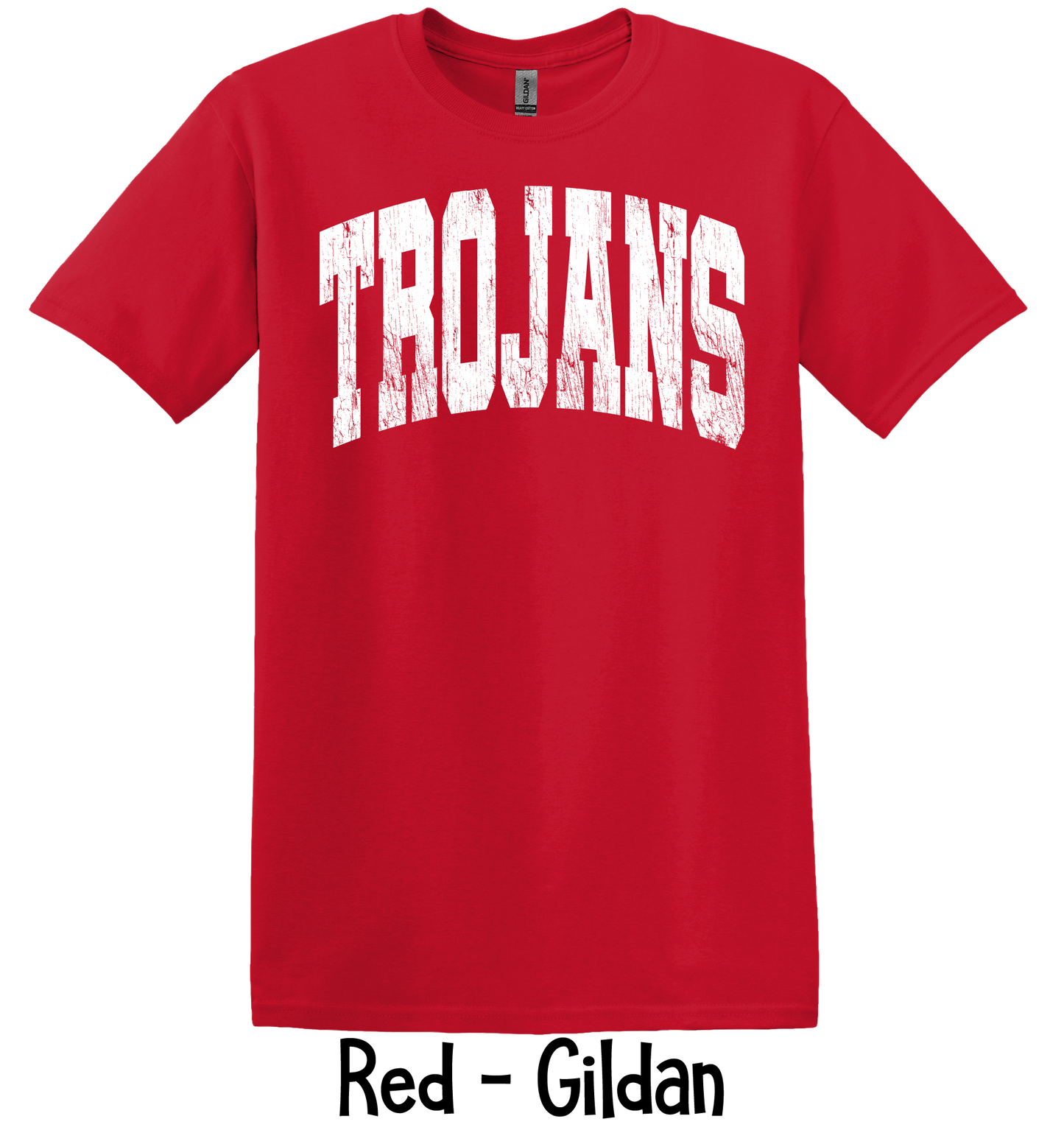 Trojans Distressed - Oversized - 4 Color Options - White Lettering