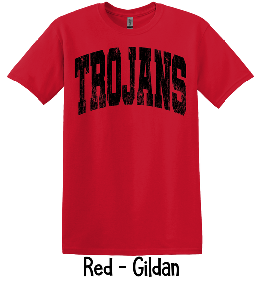 Trojans Distressed - Oversized - 3 Color Options - Black Lettering