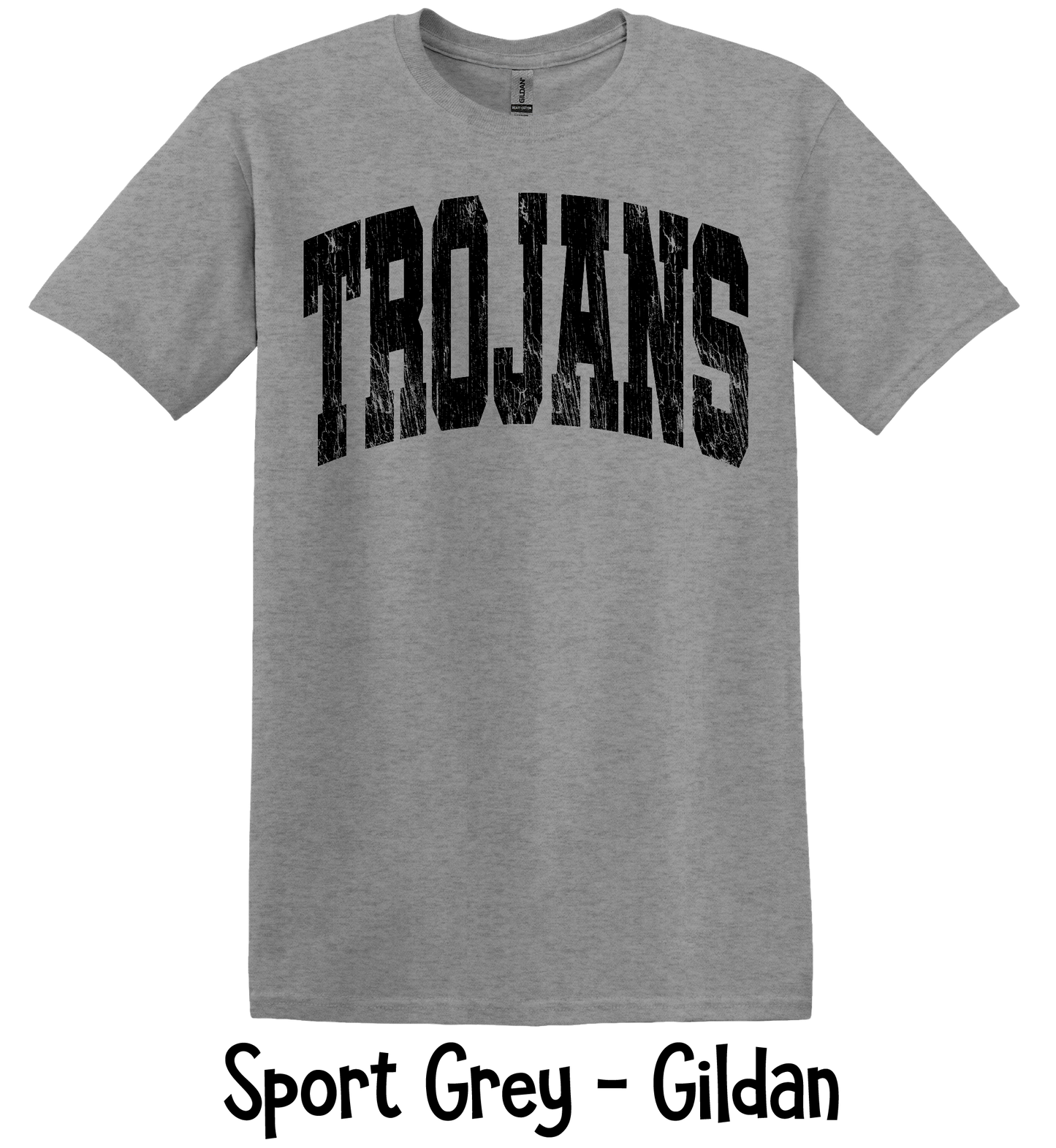 Trojans Distressed - Oversized - 3 Color Options - Black Lettering