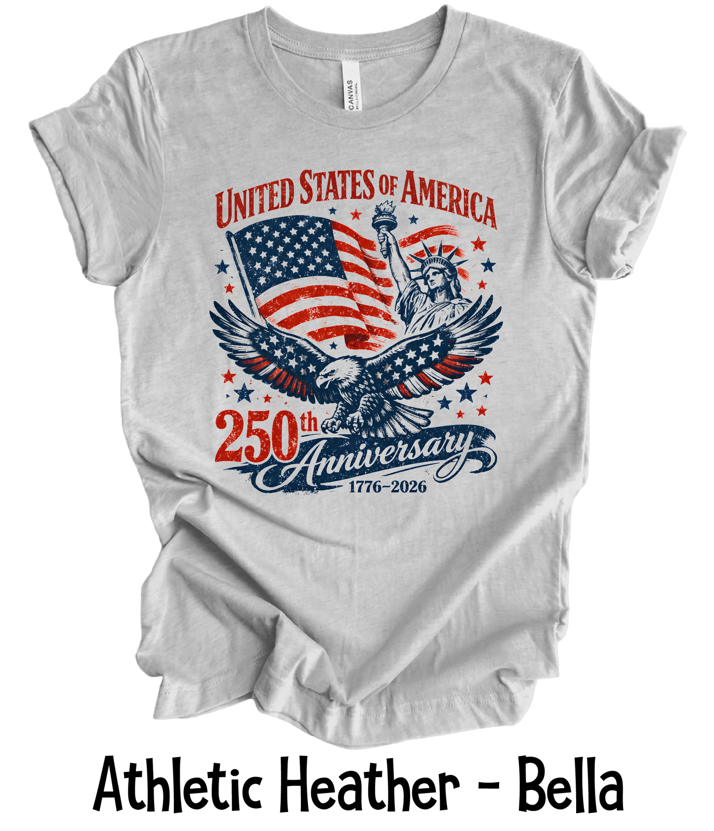 USA 250th American Symbols - Toddler, Youth & Adult Sizes - 6 Color Options