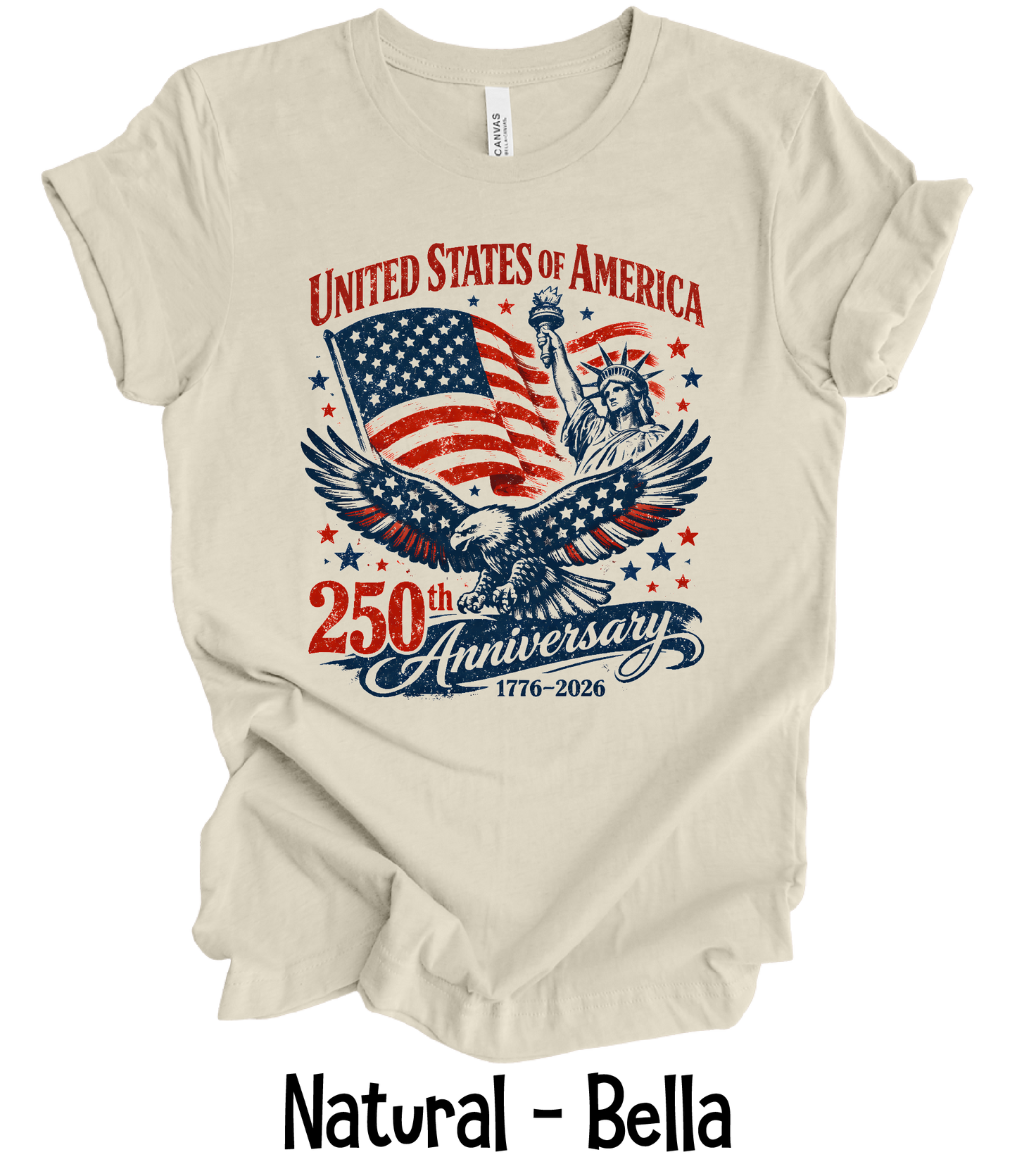 USA 250th American Symbols - Toddler, Youth & Adult Sizes - 6 Color Options