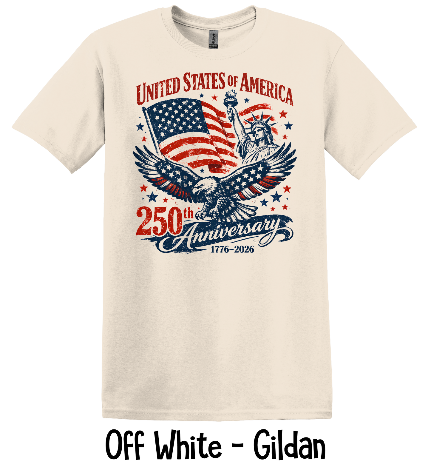 USA 250th American Symbols - Toddler, Youth & Adult Sizes - 6 Color Options