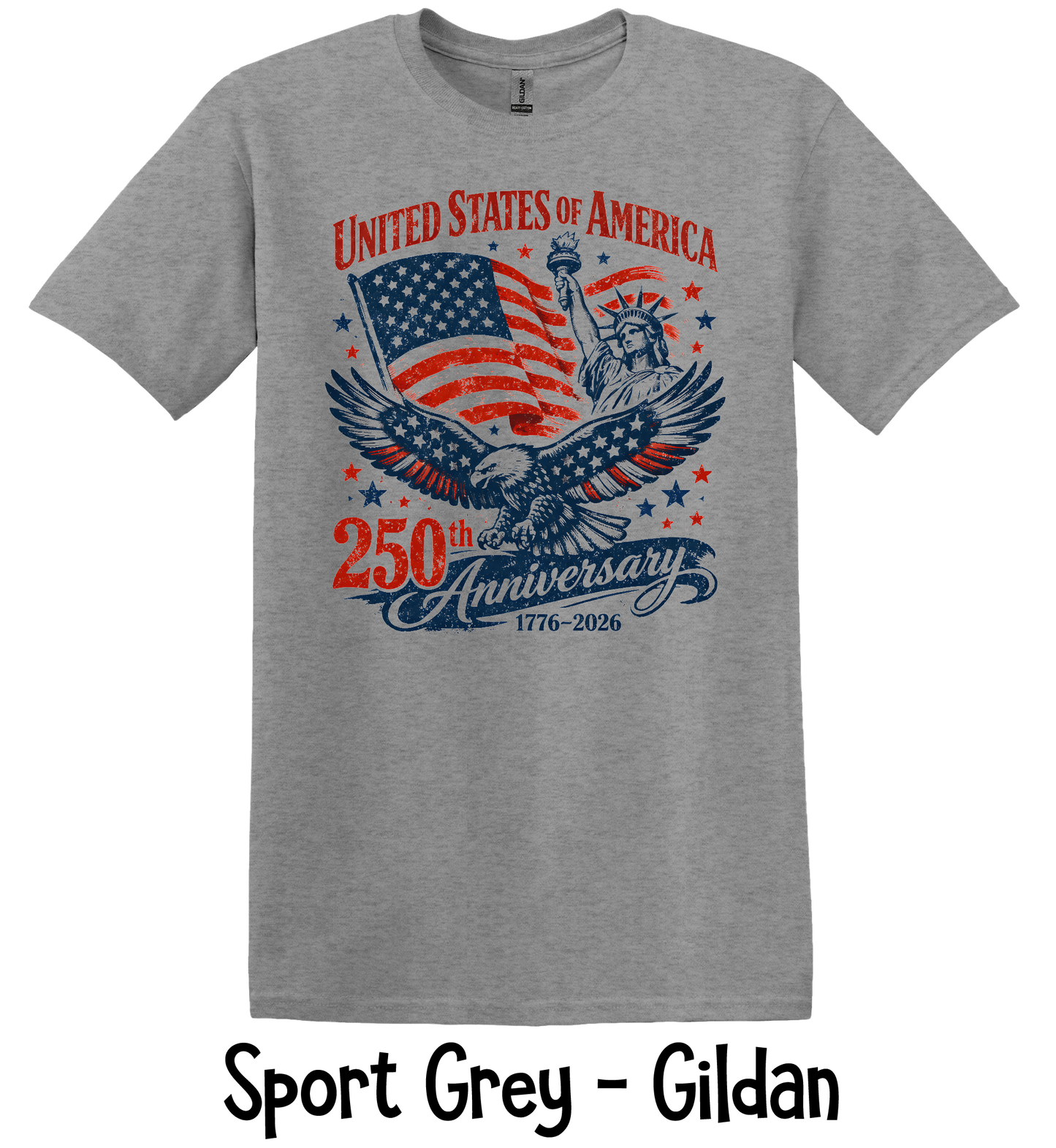 USA 250th American Symbols - Toddler, Youth & Adult Sizes - 6 Color Options