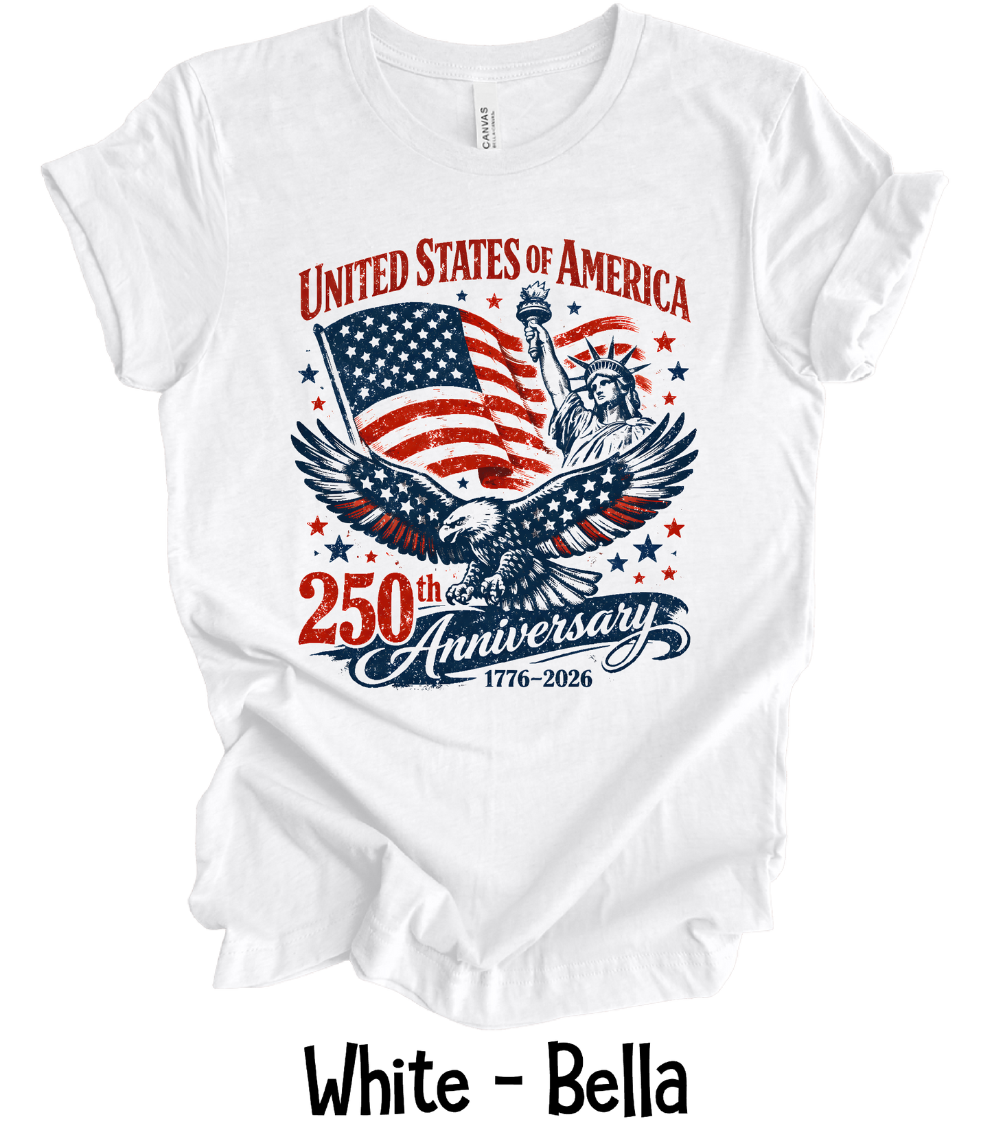 USA 250th American Symbols - Toddler, Youth & Adult Sizes - 6 Color Options