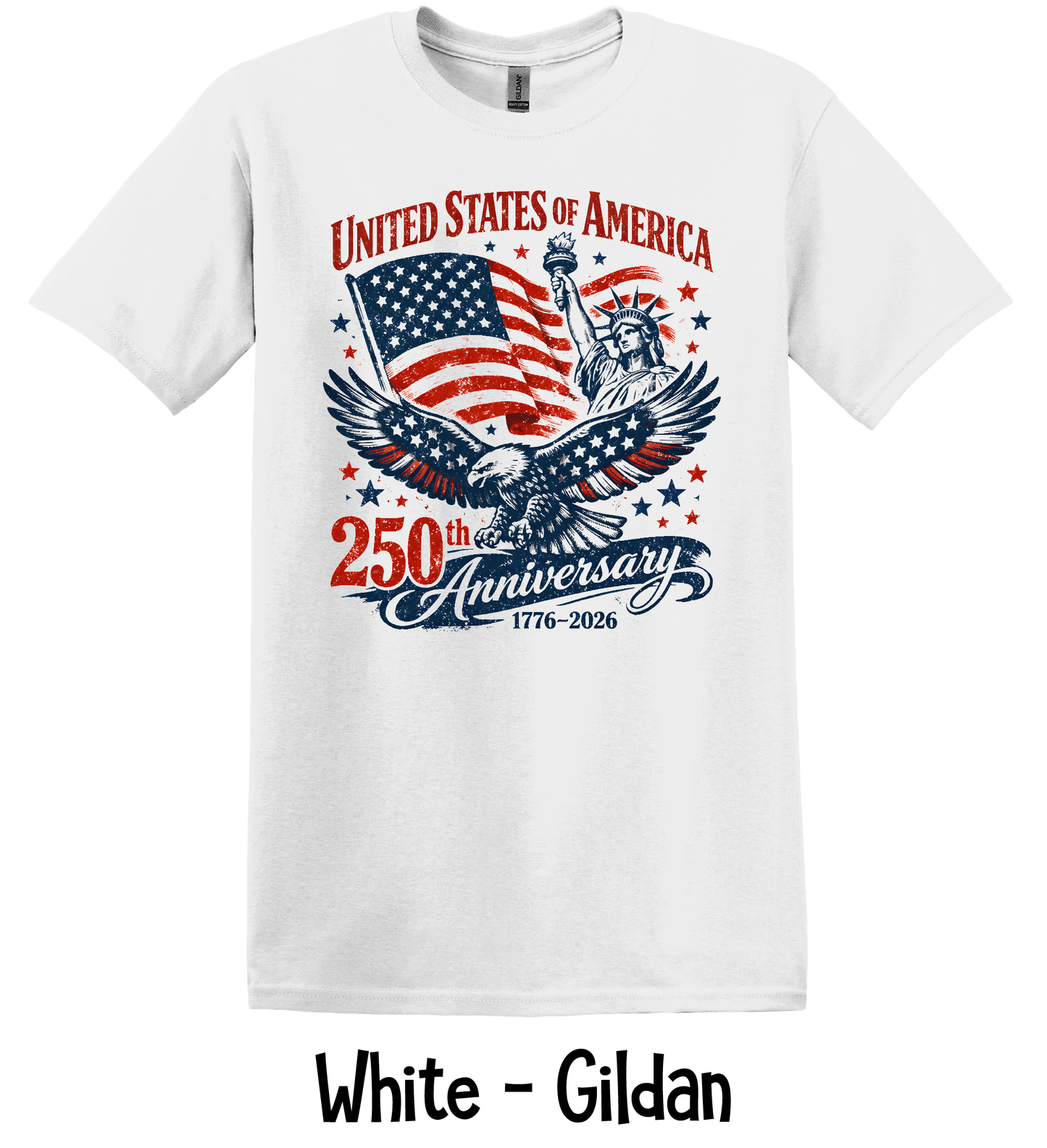 USA 250th American Symbols - Toddler, Youth & Adult Sizes - 6 Color Options