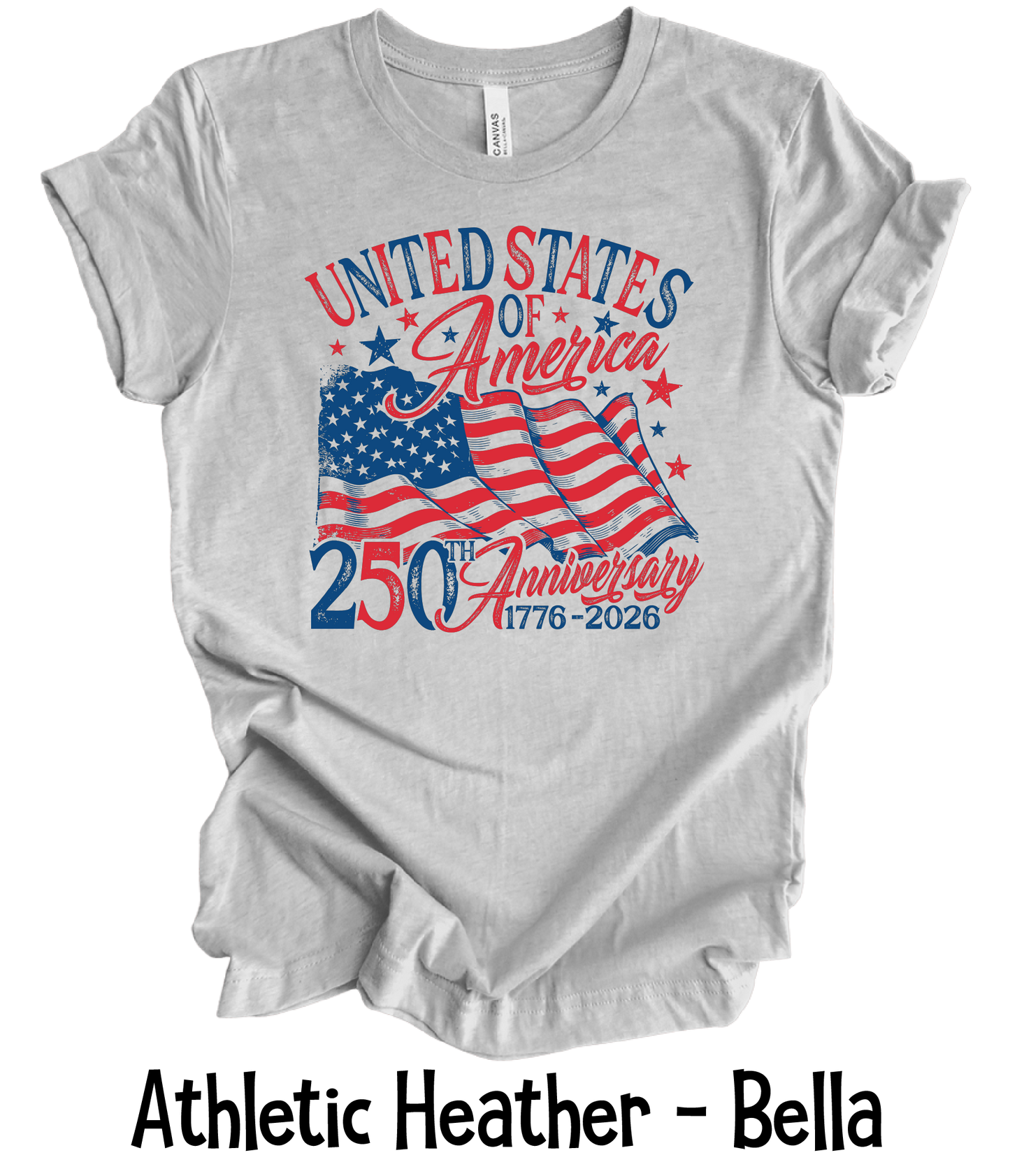 USA 250th Anniversary Flag - Toddler, Youth & Adult Sizes - 9 Color Options