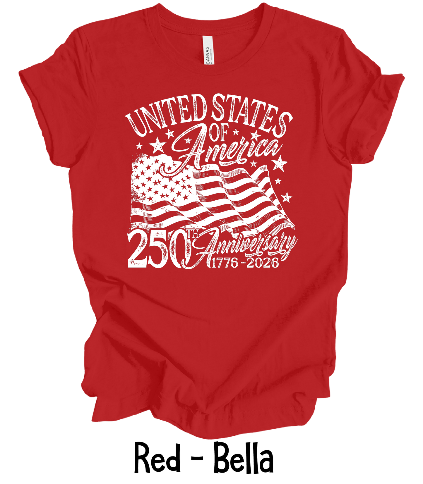 USA 250th Anniversary Flag - Toddler, Youth & Adult Sizes - 9 Color Options