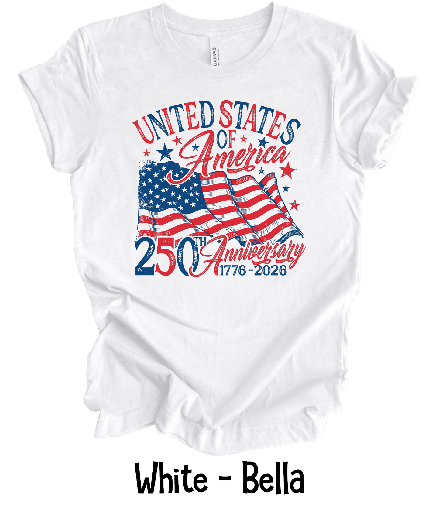 USA 250th Anniversary Flag - Toddler, Youth & Adult Sizes - 9 Color Options