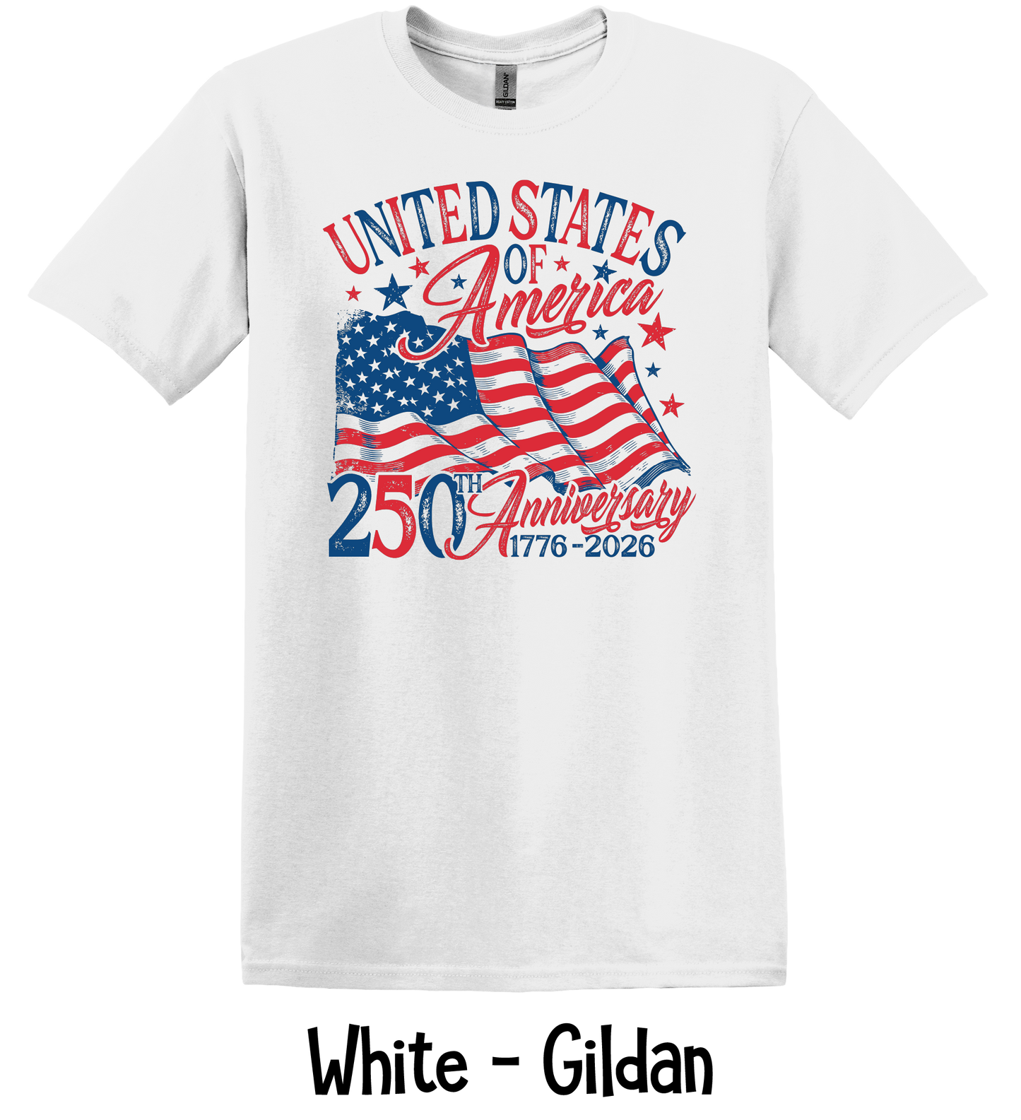 USA 250th Anniversary Flag - Toddler, Youth & Adult Sizes - 9 Color Options