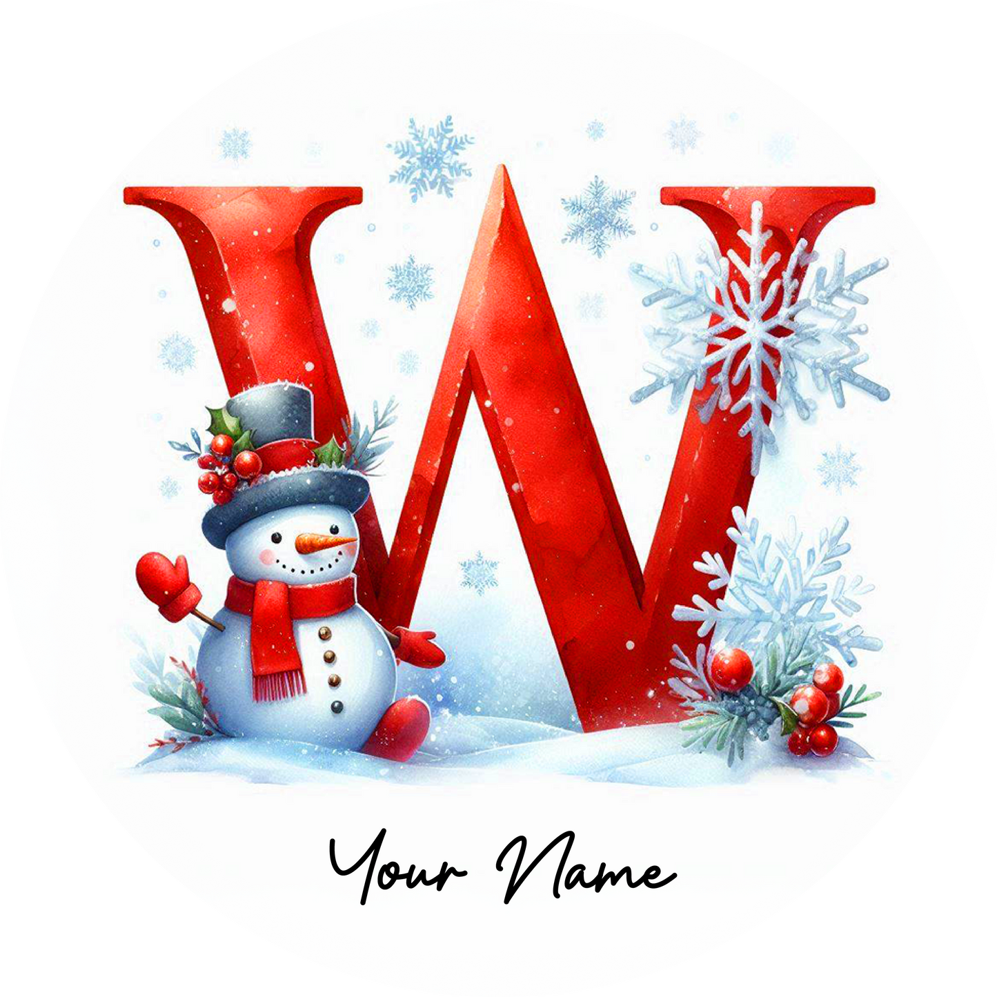 Snowman Initial Ornaments - Customized