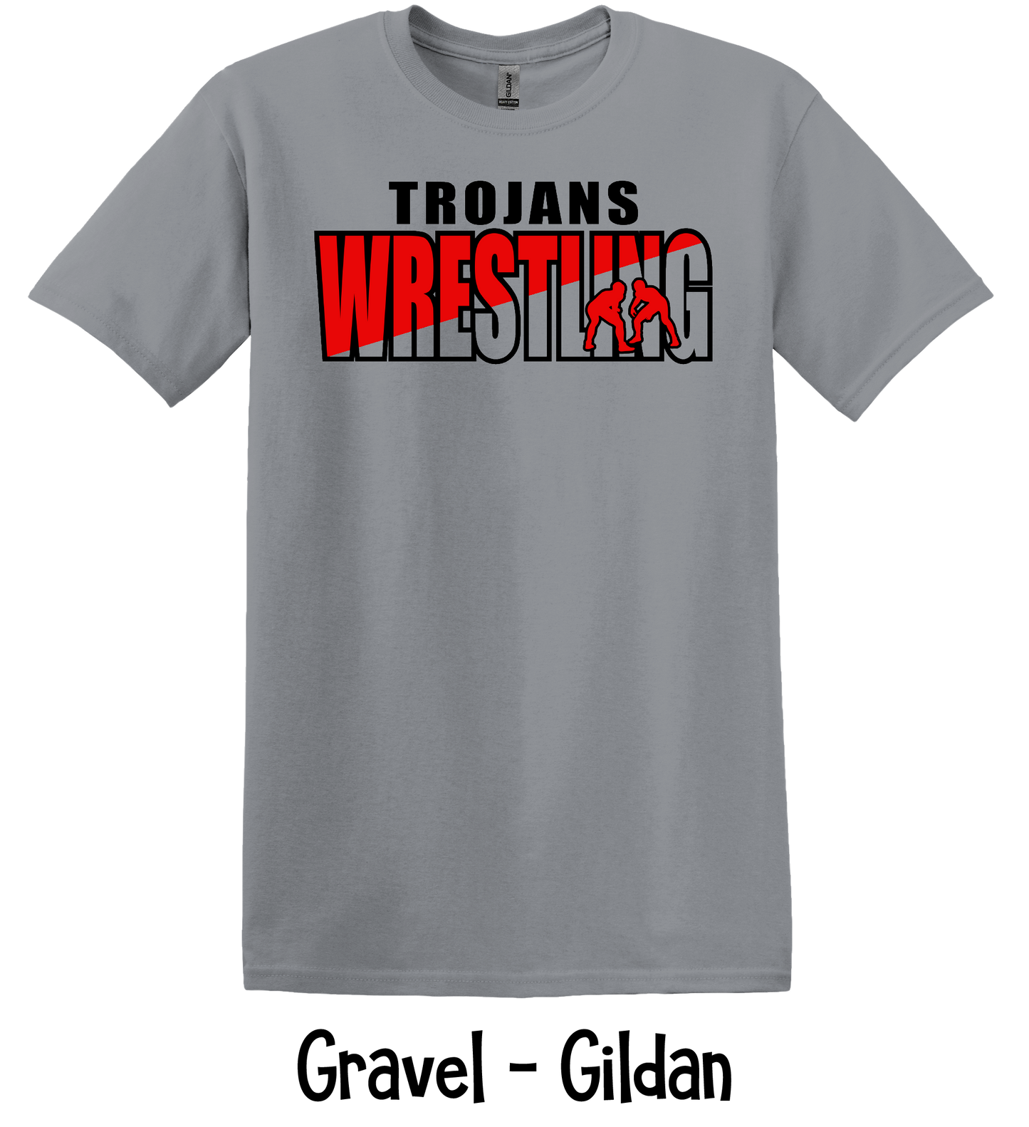 Trojans Wrestling - Red Diagonal - Adult & Youth Sizes