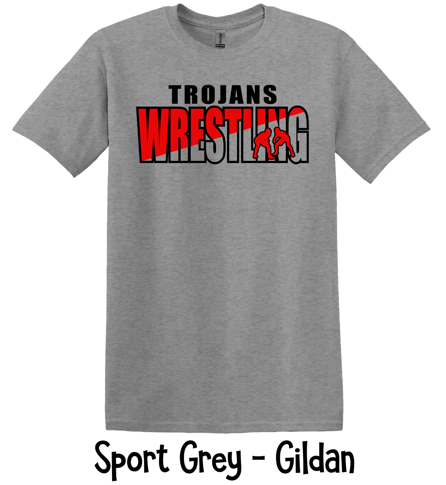 Trojans Wrestling - Red Diagonal - Adult & Youth Sizes