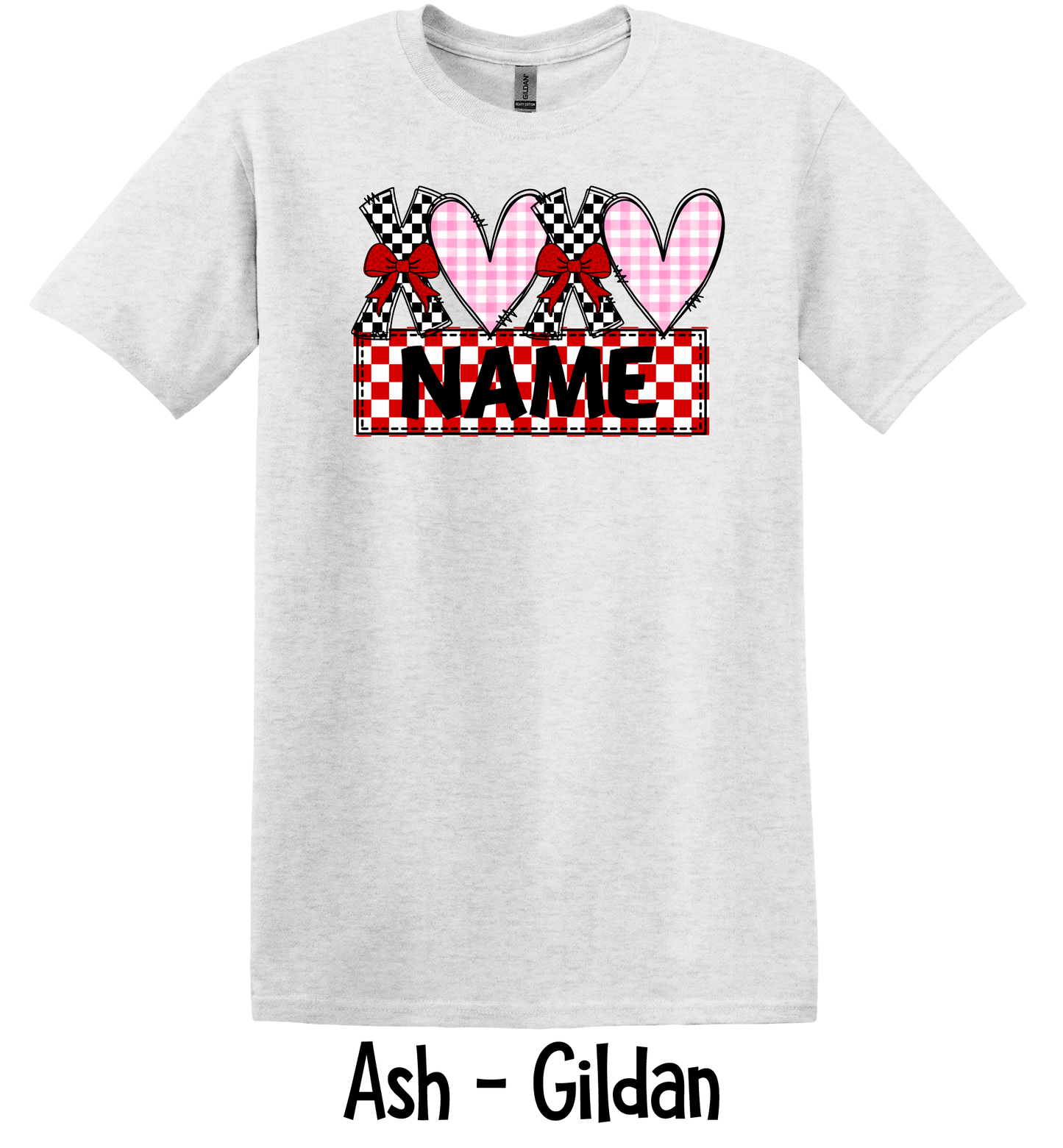 XO Checkered Pink & Red Personalized - Youth Sizes