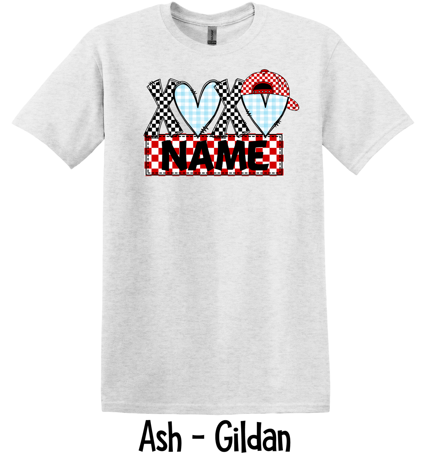 XO Checkered Red & Blue Personalized - Youth Sizes
