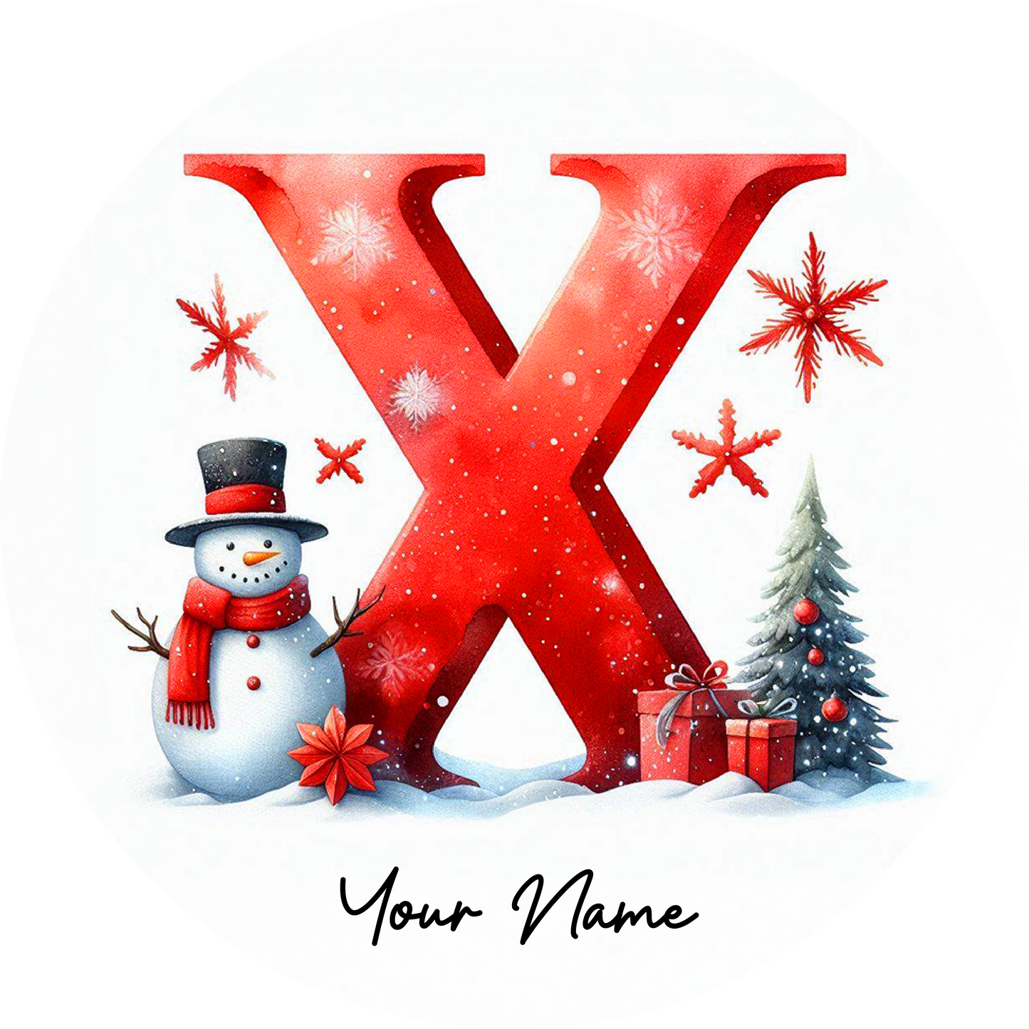 Snowman Initial Ornaments - Customized